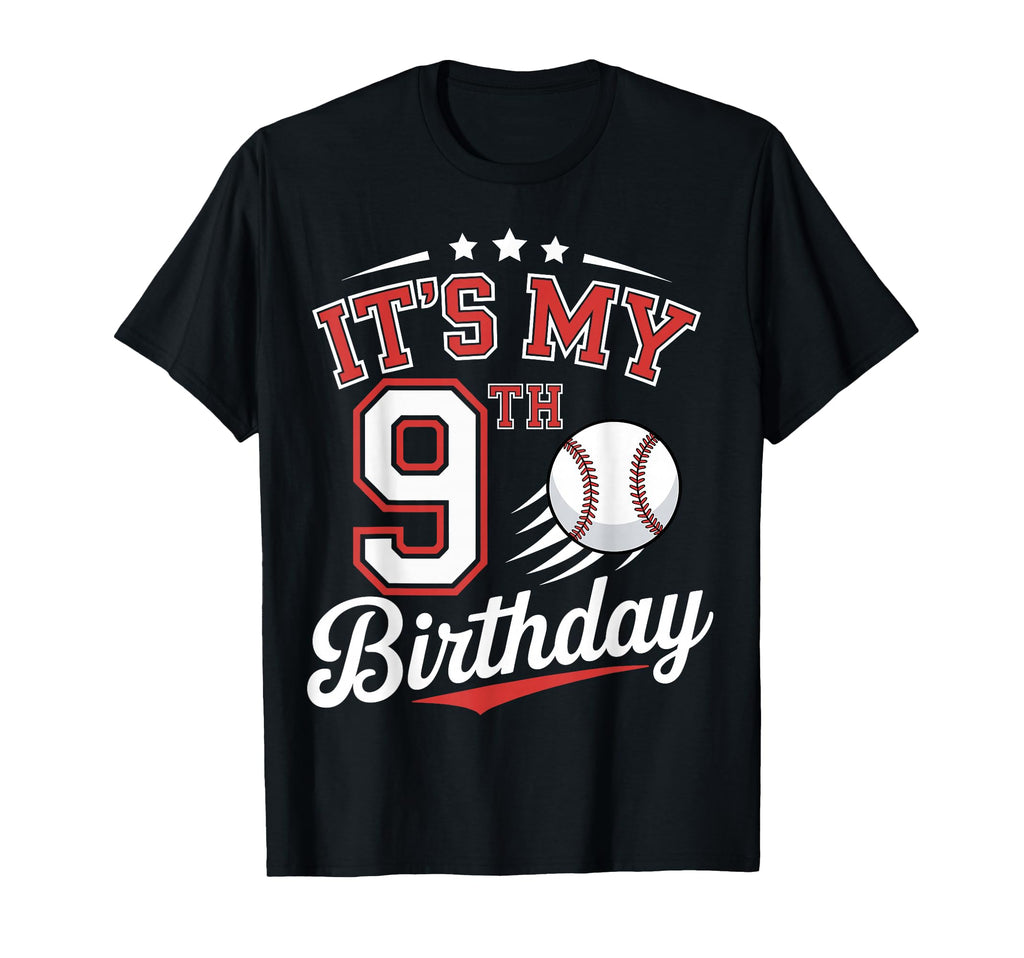 Its My 9Th Birthday Baseball 9 Years T-Shirt - Trendy Graphic for Adults - T-Shirt, Sweatshirt, Hoodie