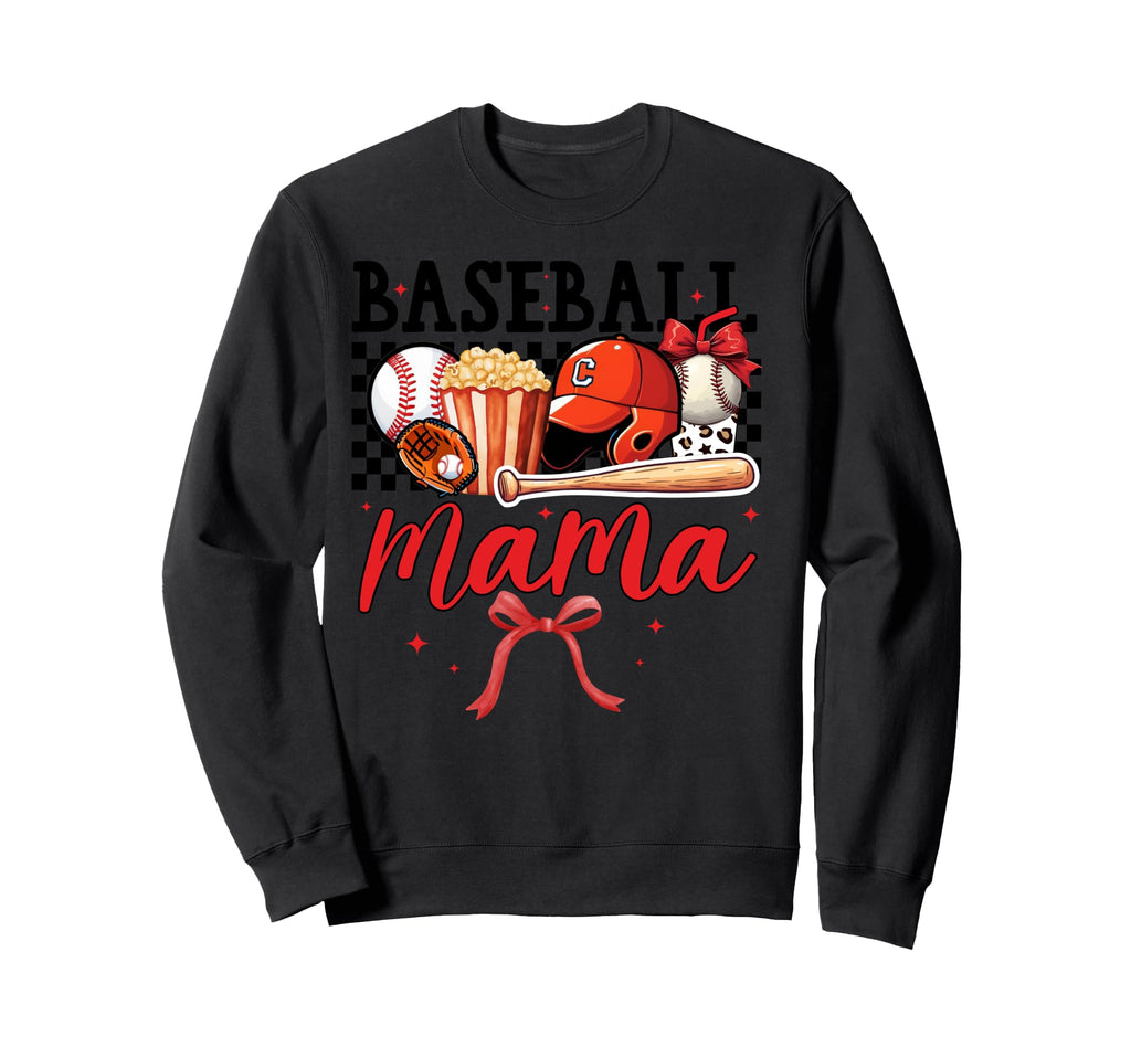 Mama Baseball Softball Popcorn Sweatshirt - Minimalist Print for Adults - T-Shirt, Sweatshirt, Hoodie