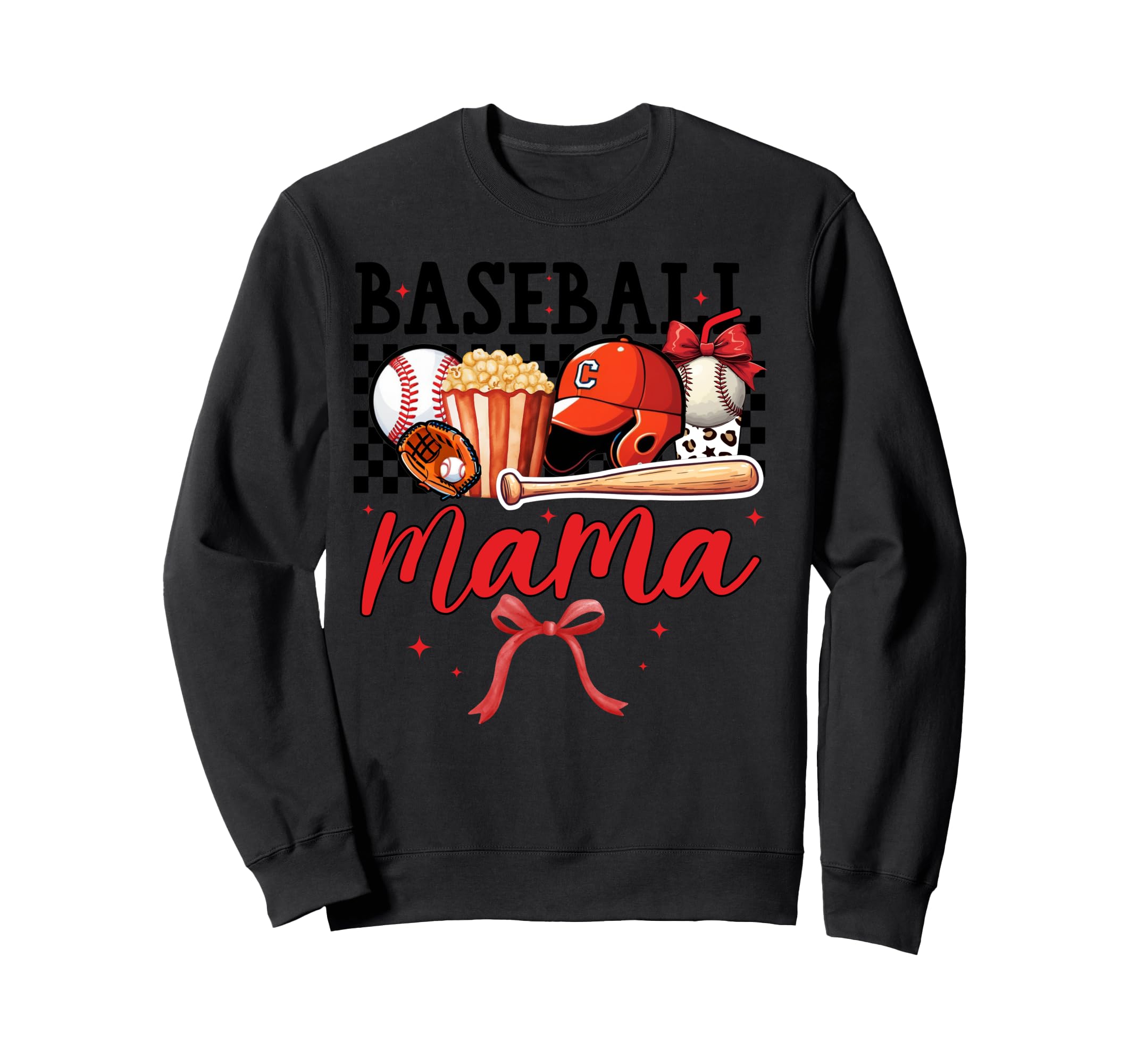 Mama Baseball Softball Popcorn Sweatshirt - Minimalist Print for Adults - T-Shirt, Sweatshirt, Hoodie