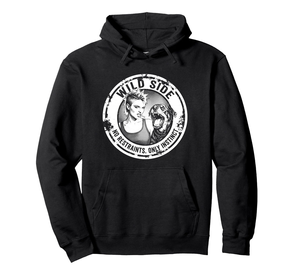 Punk And Dog 90S Grunge Badge Patch Hoodie - Novelty Apparel Unisex - T-Shirt, Sweatshirt, Hoodie