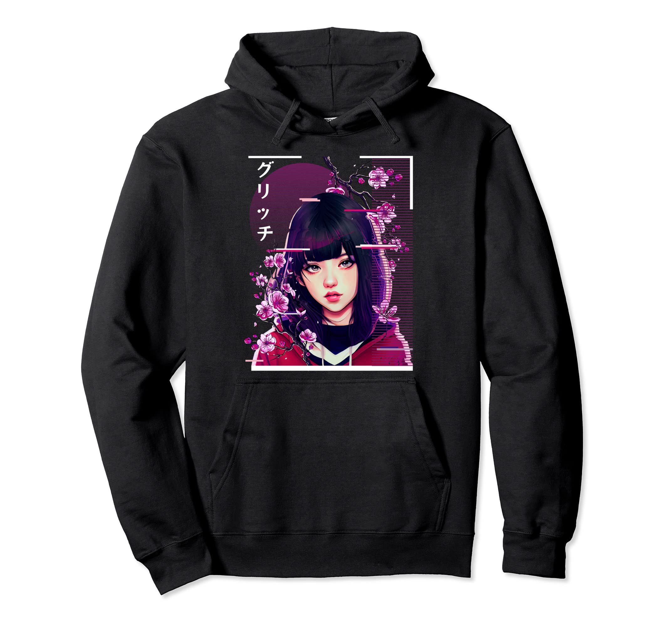 Anime Japanese Vaporwave Glitch Hoodie - Streetwear Style Men Women - T-Shirt, Sweatshirt, Hoodie