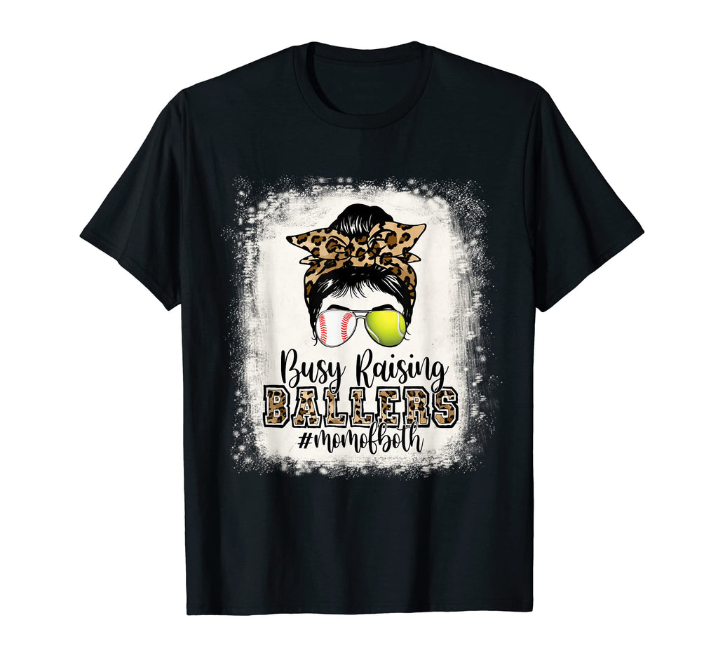 Busy Raising Ballers Mom Both T-Shirt - Minimalist Print for Adults - T-Shirt, Sweatshirt, Hoodie