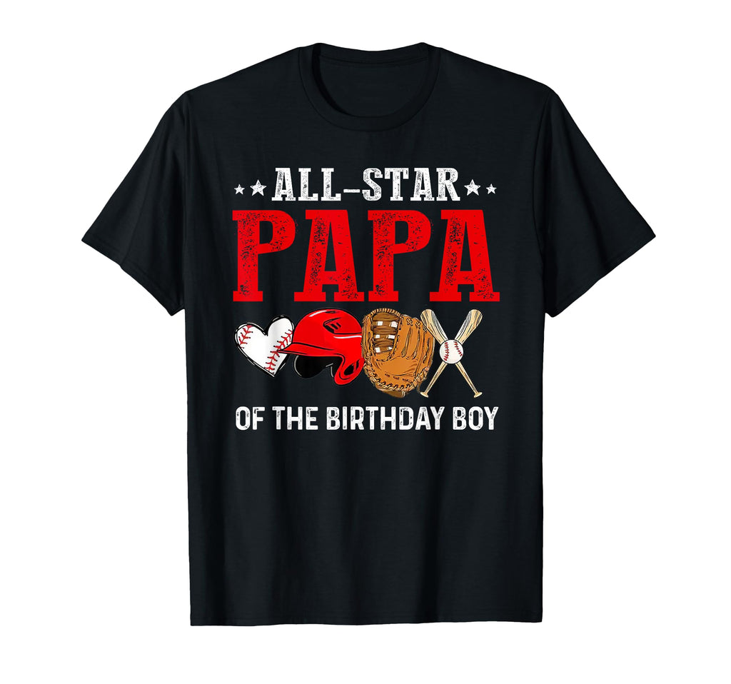 Mens All Star Papa Birthday Baseball T-Shirt - Custom Art Print Men Women - T-Shirt, Sweatshirt, Hoodie
