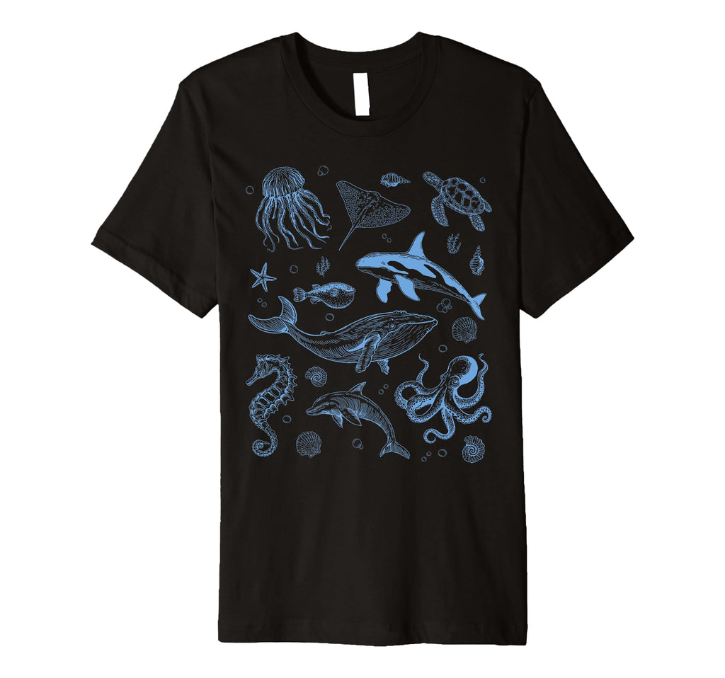 Ocean Life Sea Aesthetic Dolphin Beach T-Shirt - Trendy Graphic for Adults - T-Shirt, Sweatshirt, Hoodie