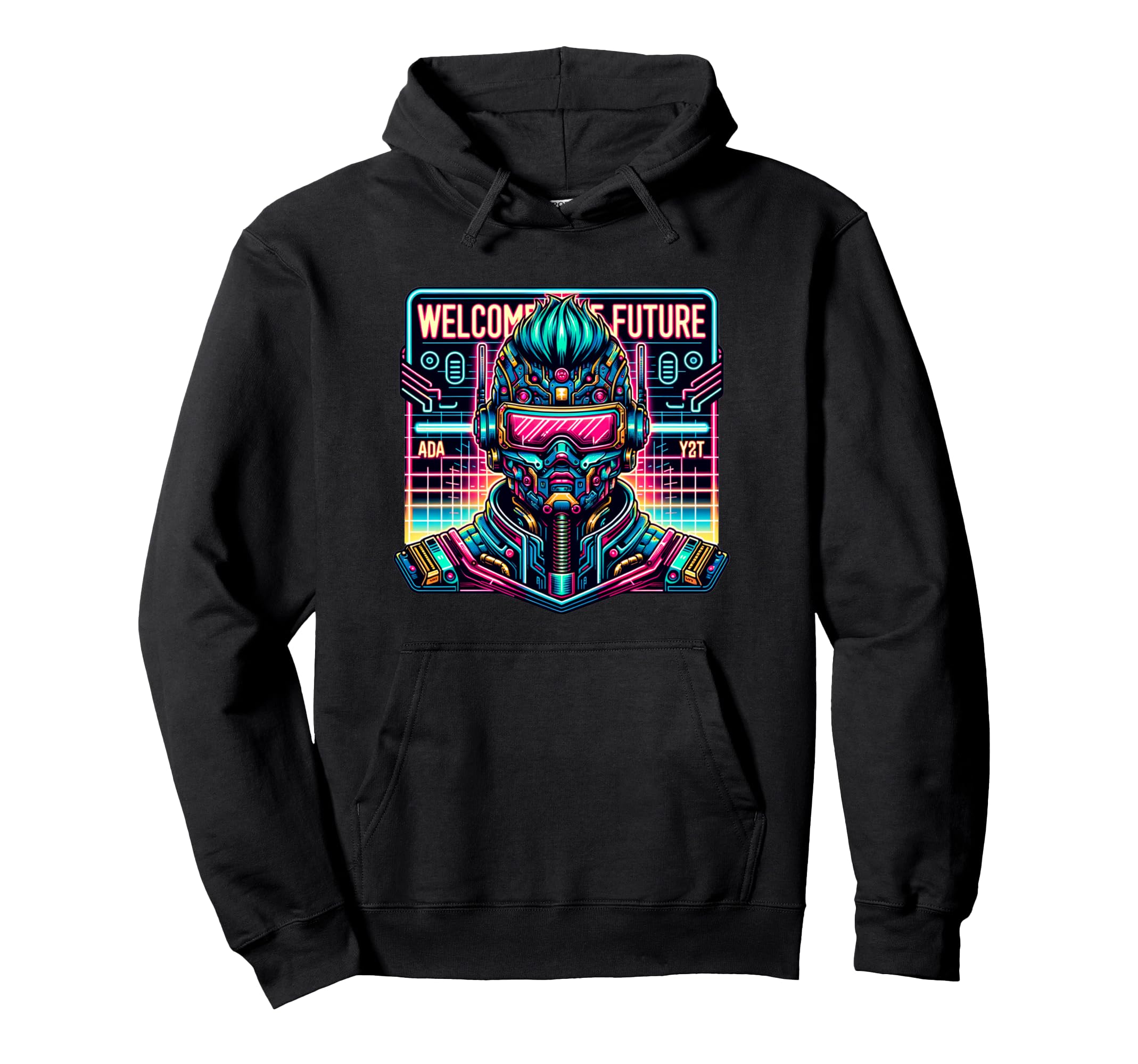 Welcome To Future Ai Cyborg Robot Hoodie - Novelty Apparel for Adults - T-Shirt, Sweatshirt, Hoodie