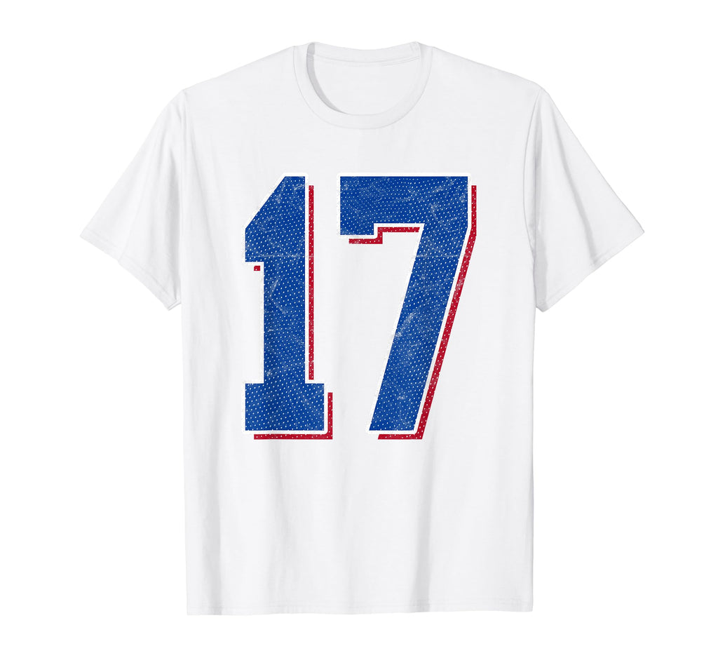 Number 17 Numbered Uniform Sports T-Shirt - Casual Everyday Wear Men Women - T-Shirt, Sweatshirt, Hoodie