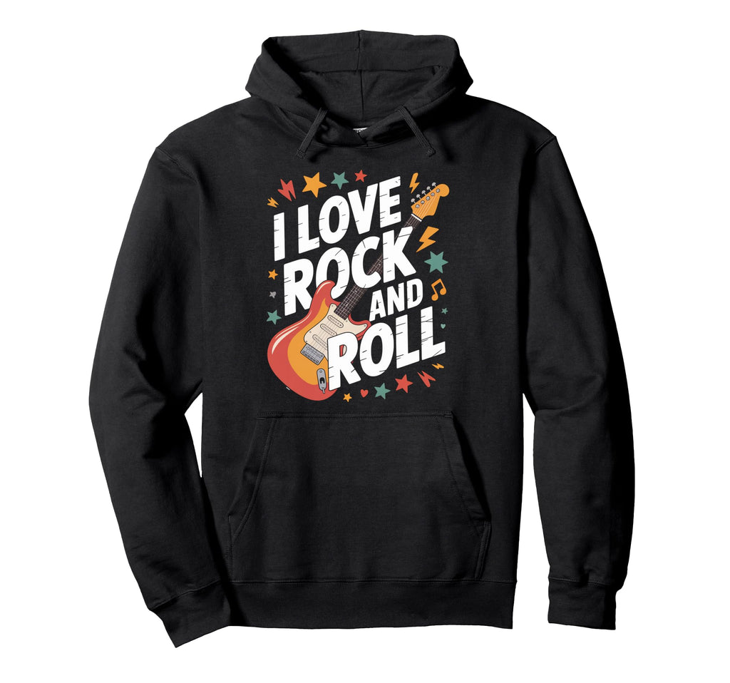 I Love Rock And Roll Electric Guitar Hoodie - Unique Graphic Men Women - T-Shirt, Sweatshirt, Hoodie