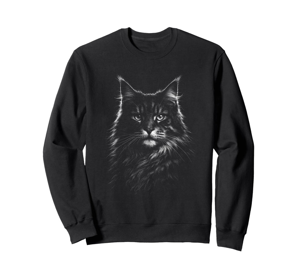 Majestic Maine Coon Cat Gothic Sweatshirt - Unique Graphic Men Women - T-Shirt, Sweatshirt, Hoodie