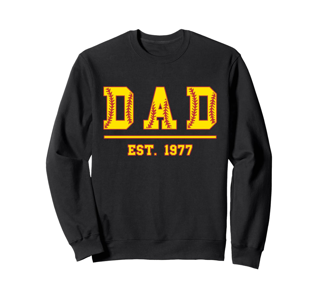 Dad Est 1977 Funny Sports Year Sweatshirt - Novelty Apparel for Adults - T-Shirt, Sweatshirt, Hoodie