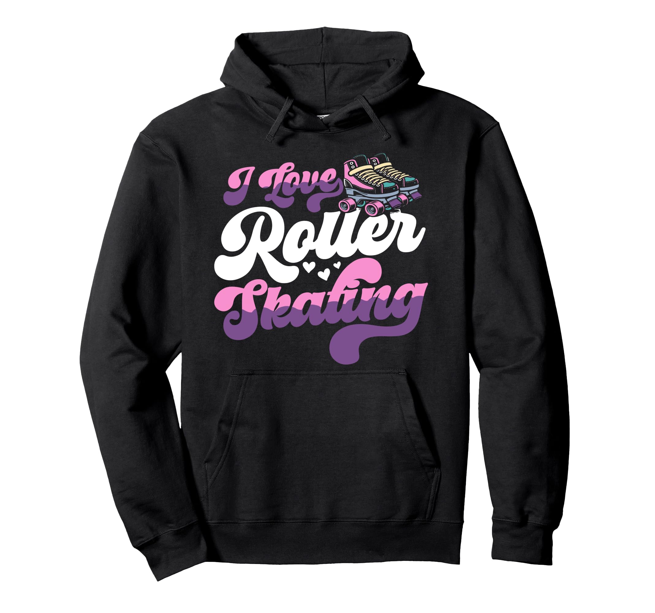 Roller Skating Skate 1970S I Love Roller Hoodie - Graphic Print for Adults - T-Shirt, Sweatshirt, Hoodie