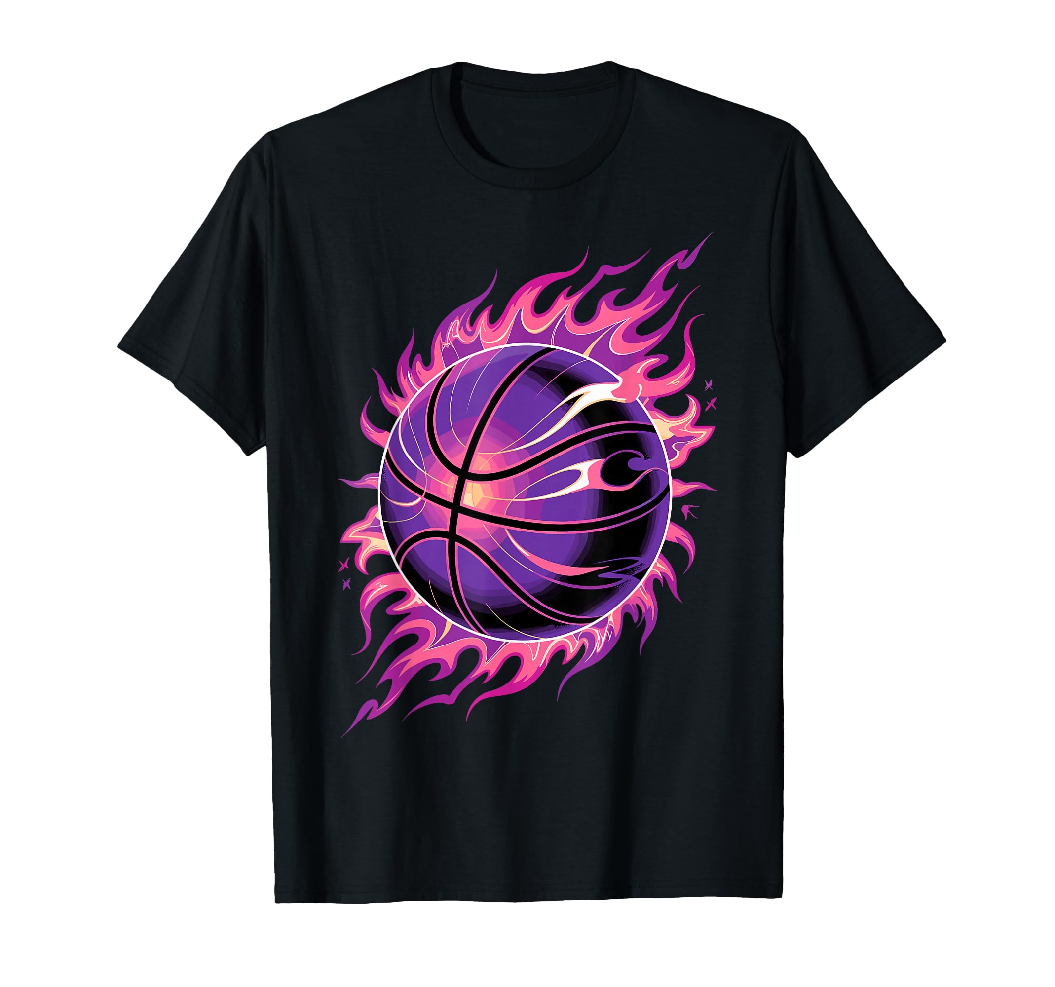Basketball Ball Fire Basketball Player T-Shirt - Novelty Apparel Unisex - T-Shirt, Sweatshirt, Hoodie