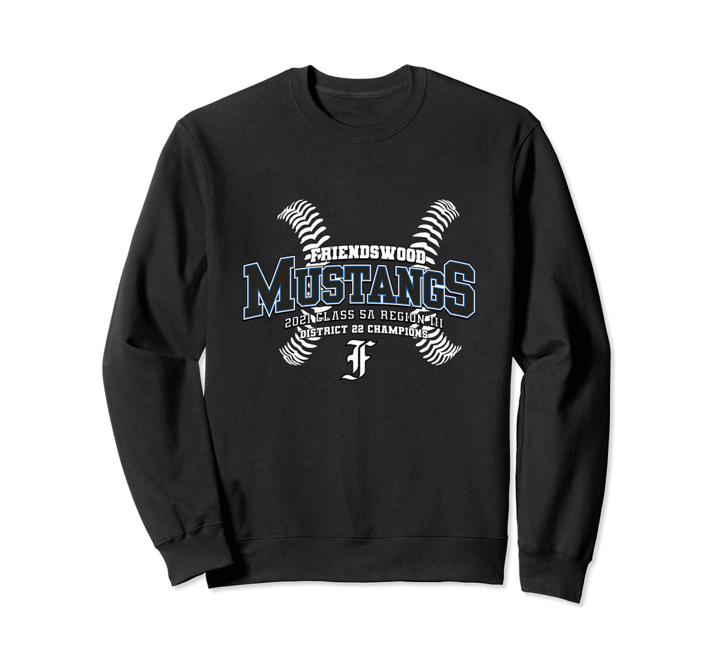 Friendswood Mustangs Baseball Sweatshirt - Unique Graphic Men Women - T-Shirt, Sweatshirt, Hoodie