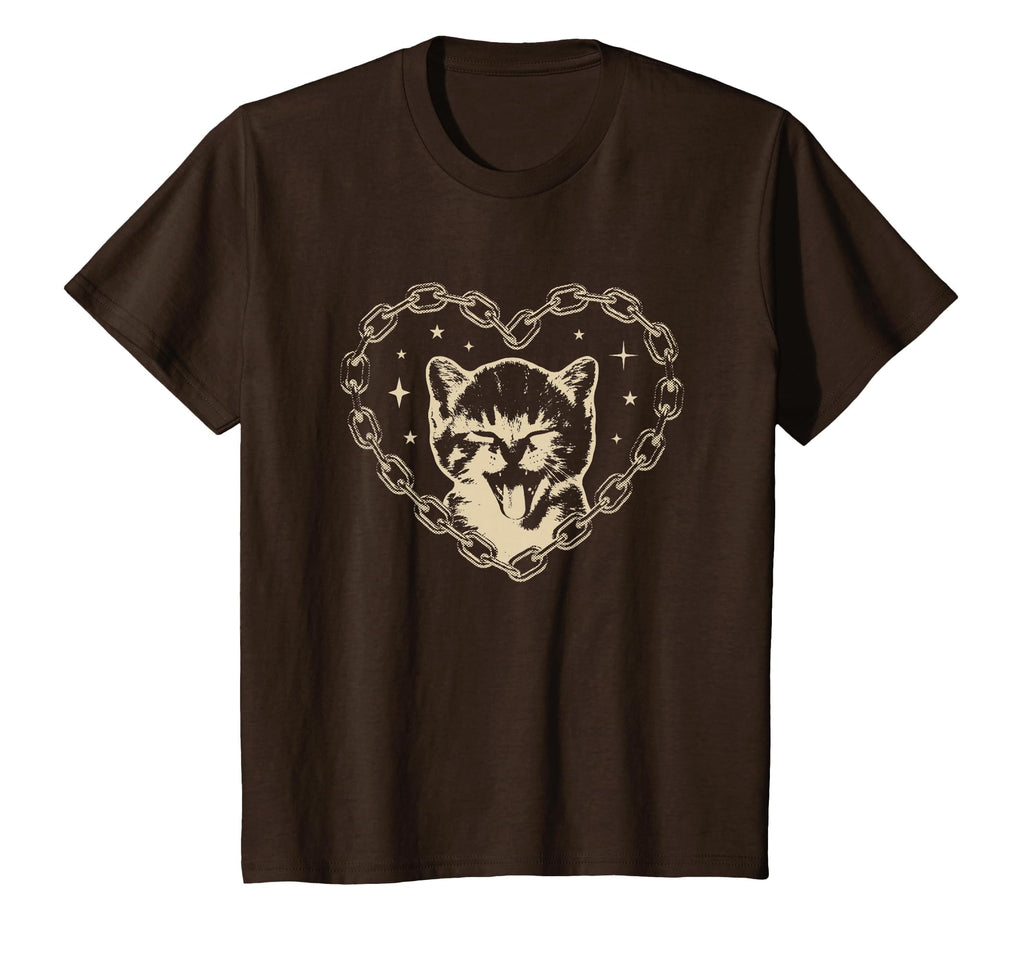 Y2K Cat Heart Emo Goth 90S 2000S T-Shirt - Fun Novelty Design for Adults - T-Shirt, Sweatshirt, Hoodie