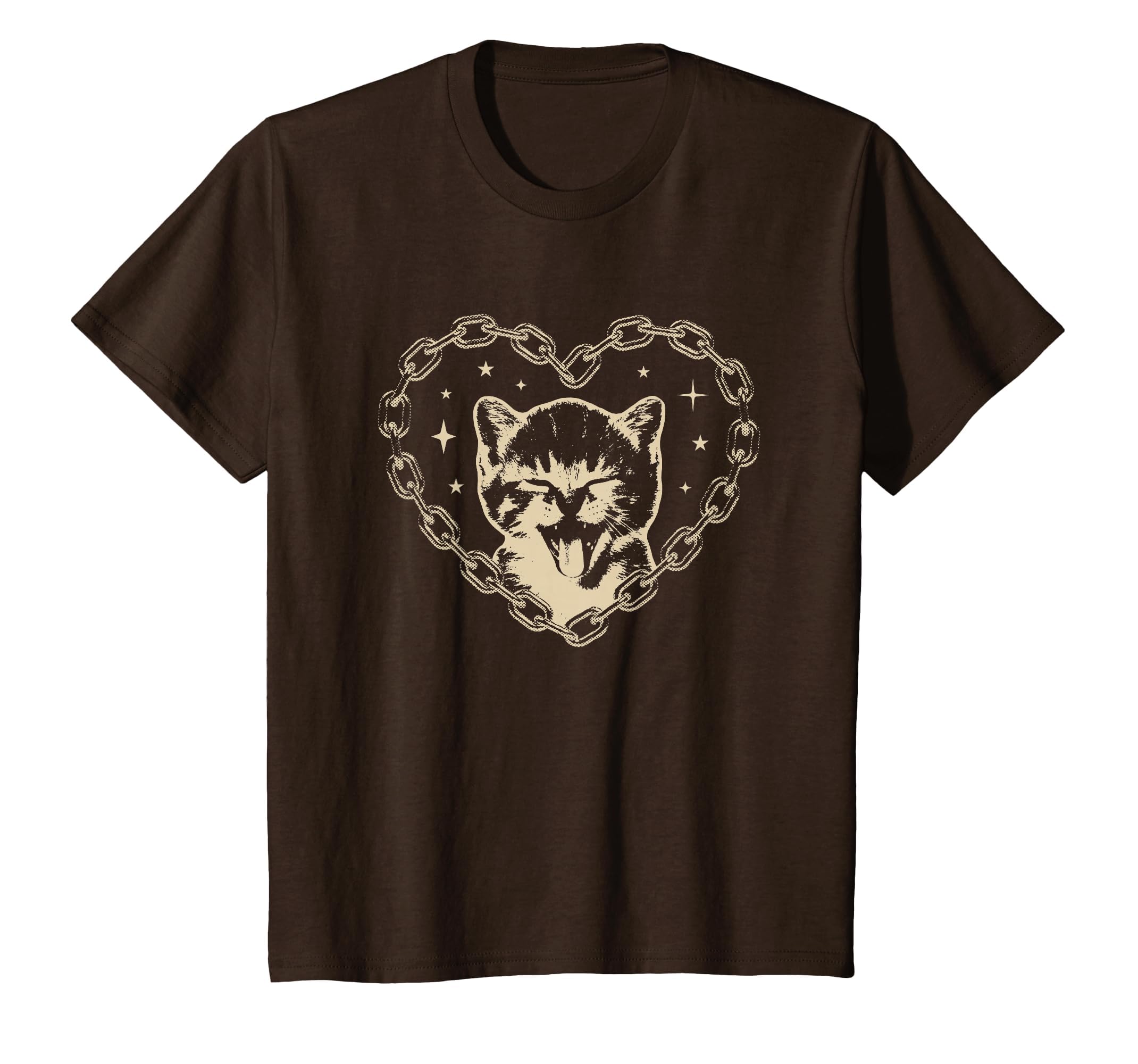 Y2K Cat Heart Emo Goth 90S 2000S T-Shirt - Fun Novelty Design for Adults - T-Shirt, Sweatshirt, Hoodie