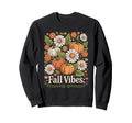 Boho Pumpkin Daisies Floral Fall Sweatshirt - Trendy Graphic for Adults - T-Shirt, Sweatshirt, Hoodie