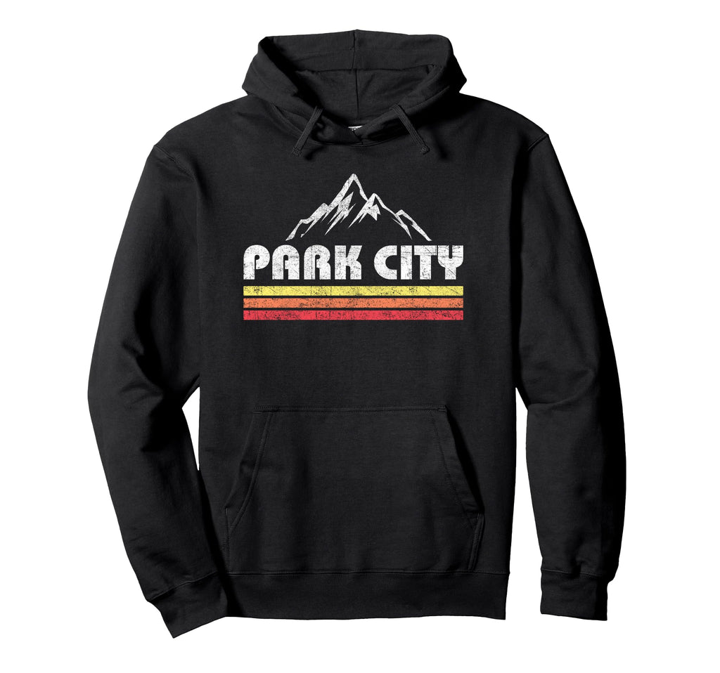 Park City Utah Mountain Faded Bars Hoodie - Fun Novelty Design Men Women - T-Shirt, Sweatshirt, Hoodie