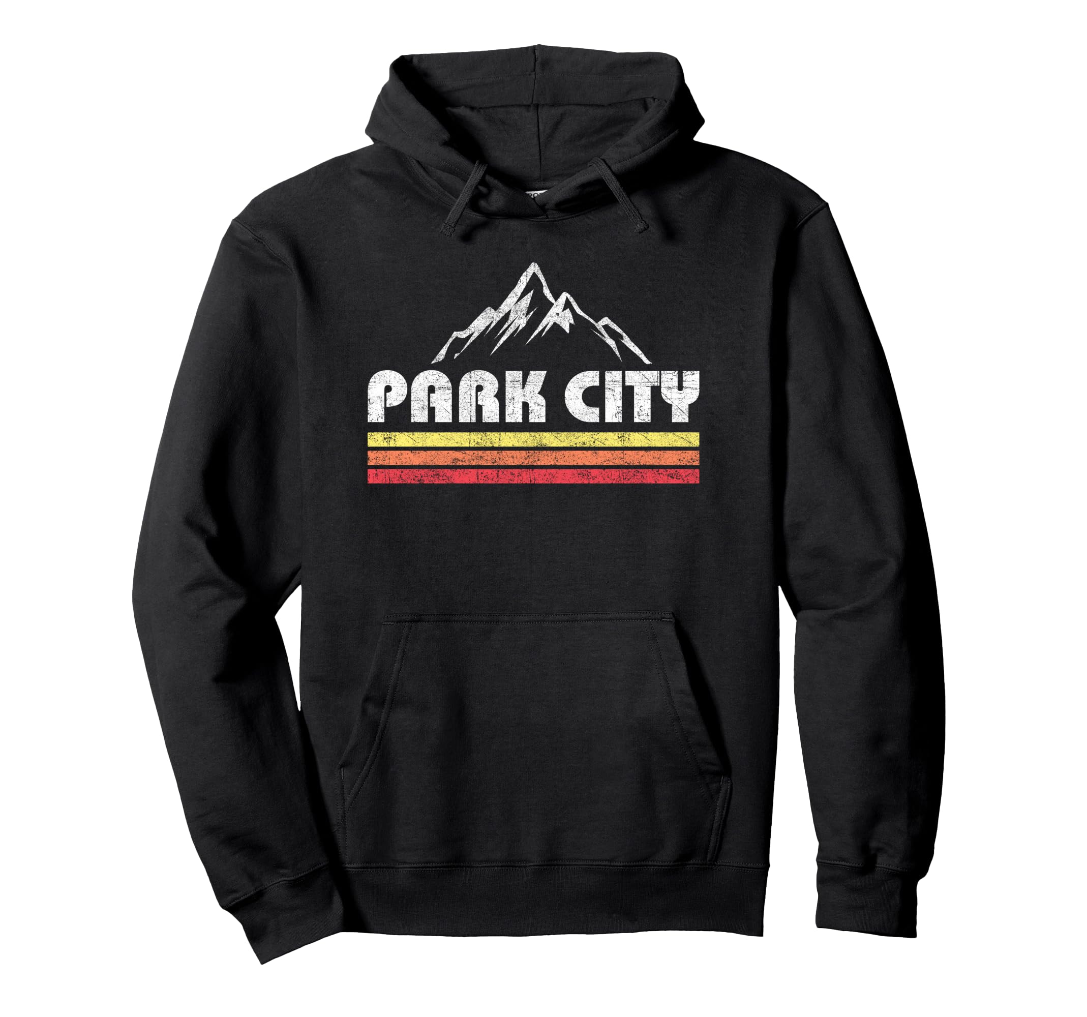 Park City Utah Mountain Faded Bars Hoodie - Fun Novelty Design Men Women - T-Shirt, Sweatshirt, Hoodie