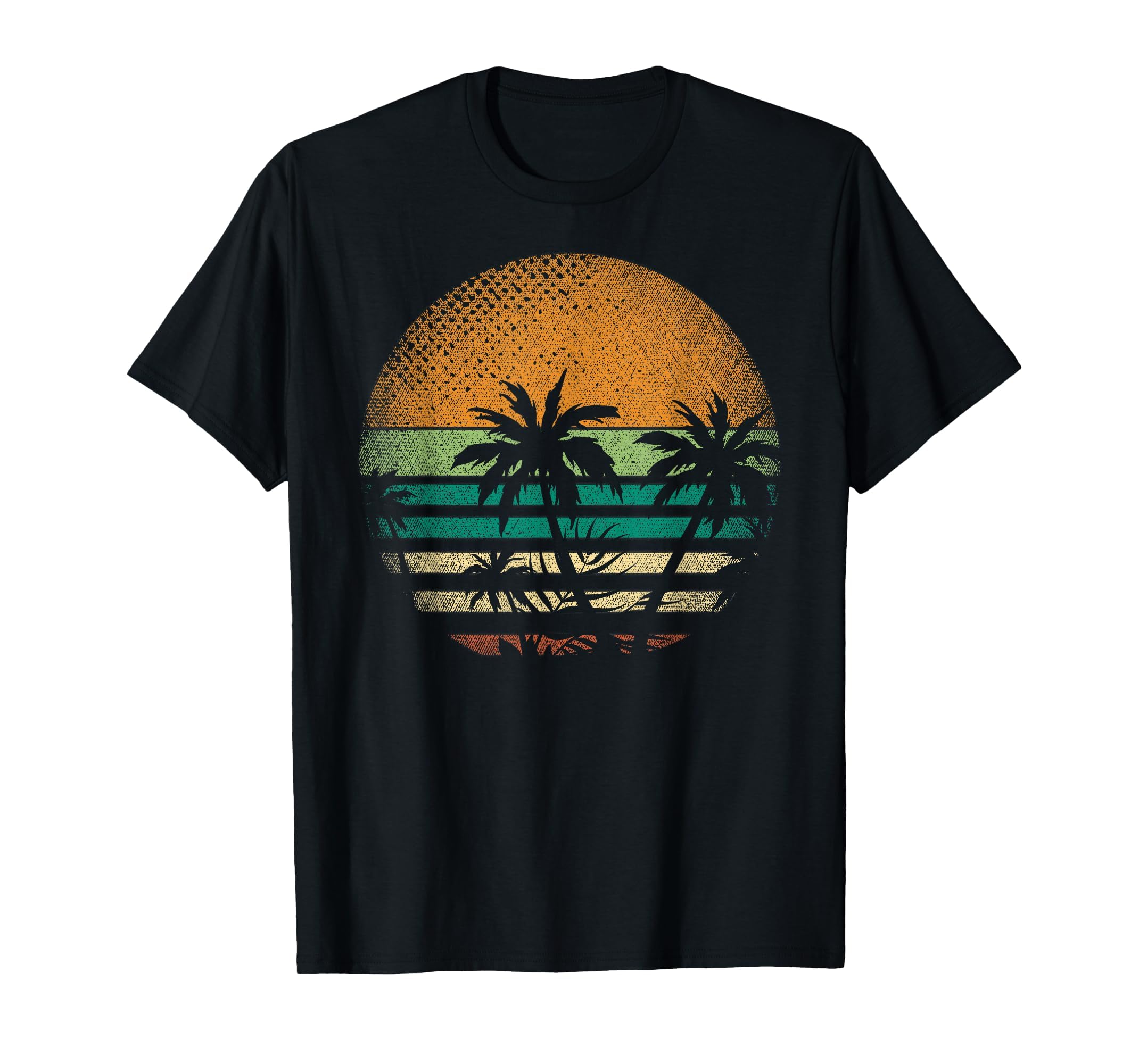 Sunset Beach Palm Trees Summer Vibes T-Shirt - Custom Art Print Unisex - T-Shirt, Sweatshirt, Hoodie