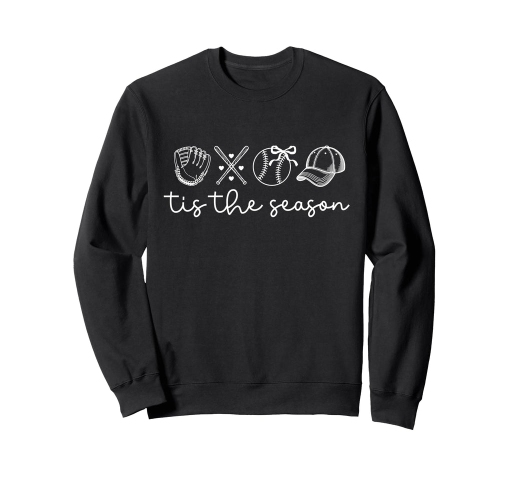 Tis Season Baseball Glove Bat Sweatshirt - Casual Everyday Wear Men Women - T-Shirt, Sweatshirt, Hoodie