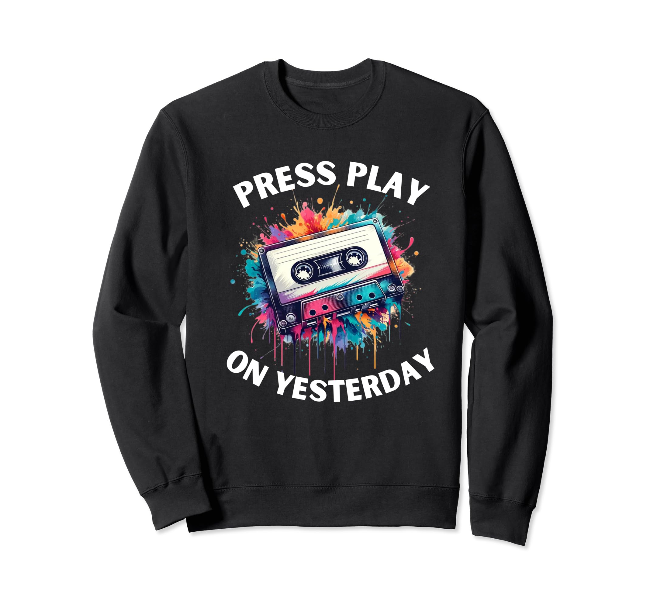 Water Color Cassette Tape Music Sweatshirt - Casual Everyday Wear Unisex - T-Shirt, Sweatshirt, Hoodie