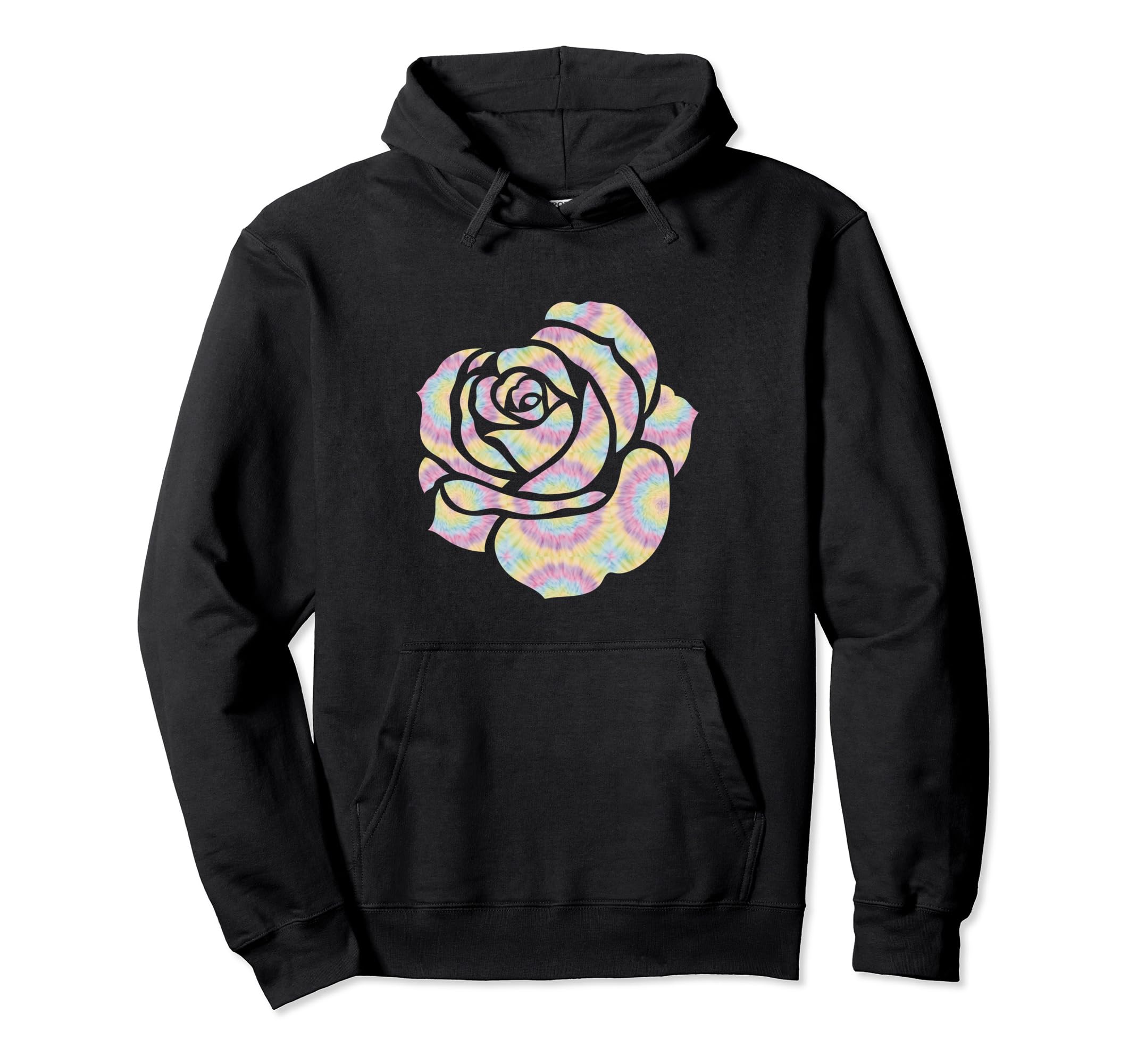 Boho Tie Dye Hippie Rose Flower Hoodie - Casual Everyday Wear for Adults - T-Shirt, Sweatshirt, Hoodie