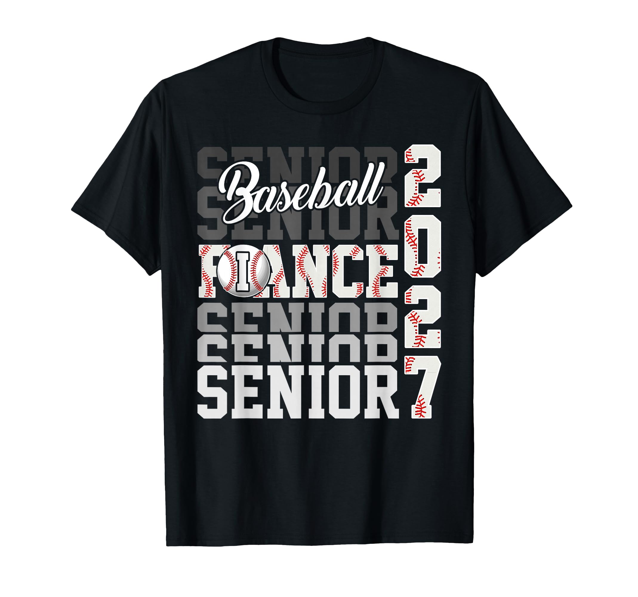Senior 2027 Baseball Fiance Proud Family T-Shirt - Streetwear Style Unisex - T-Shirt, Sweatshirt, Hoodie