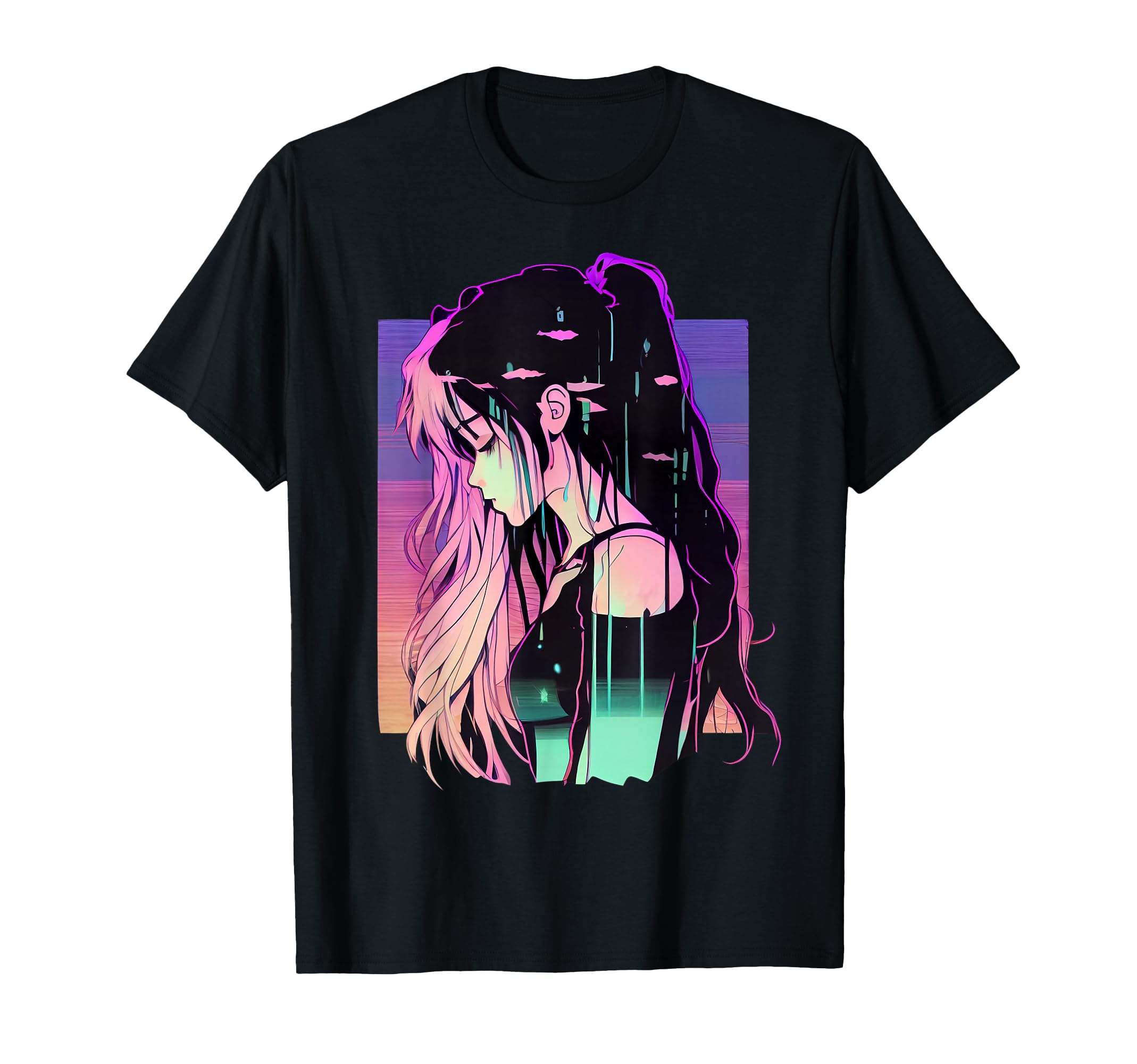 Japanese Vaporwave Sad Anime Indie T-Shirt - Trendy Graphic Unisex - T-Shirt, Sweatshirt, Hoodie