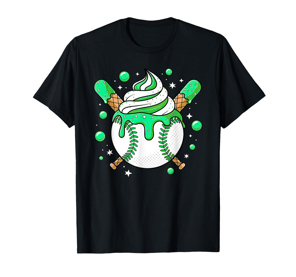 Ice Cream Drip Baseball Stuff Stuff T-Shirt - Unique Graphic Unisex - T-Shirt, Sweatshirt, Hoodie
