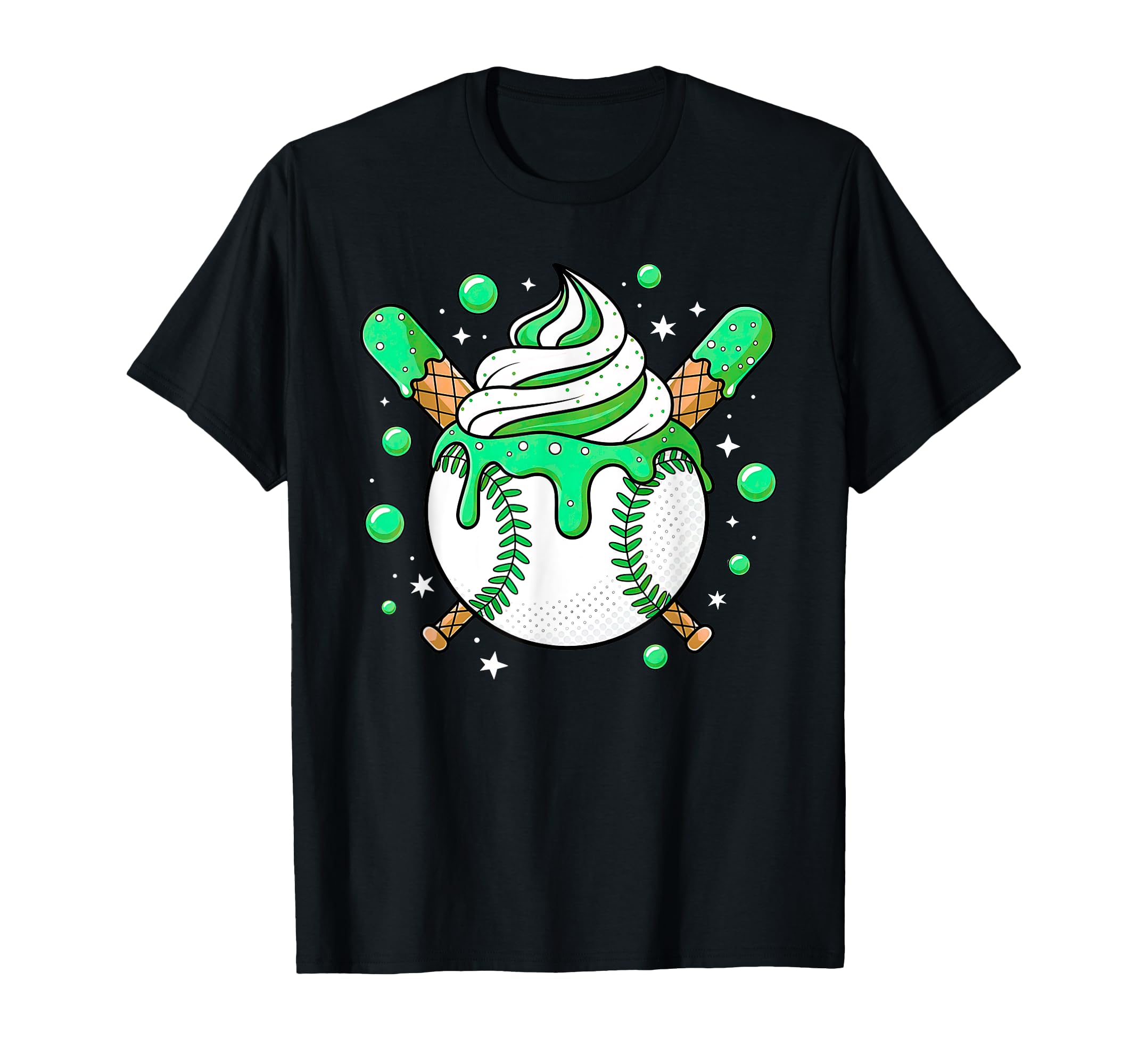 Ice Cream Drip Baseball Stuff Stuff T-Shirt - Unique Graphic Unisex - T-Shirt, Sweatshirt, Hoodie