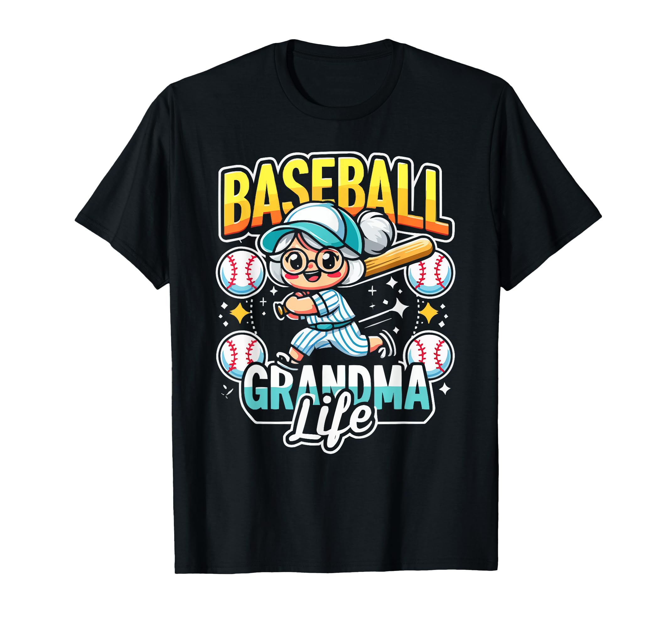 Baseball Grandma Grandmother Granny T-Shirt - Unique Graphic for Adults - T-Shirt, Sweatshirt, Hoodie
