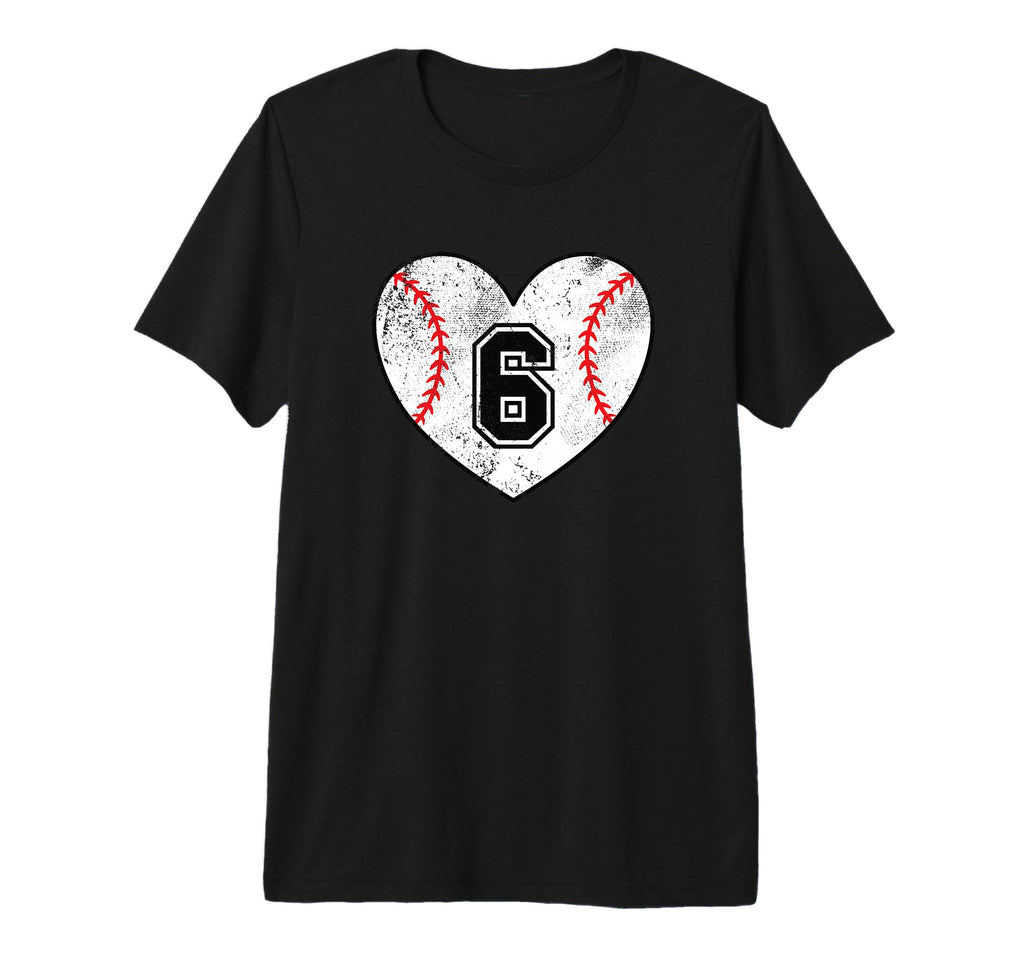 Baseball Heart Player 6 Baseball Mom T-Shirt - Unique Graphic Men Women - T-Shirt, Sweatshirt, Hoodie