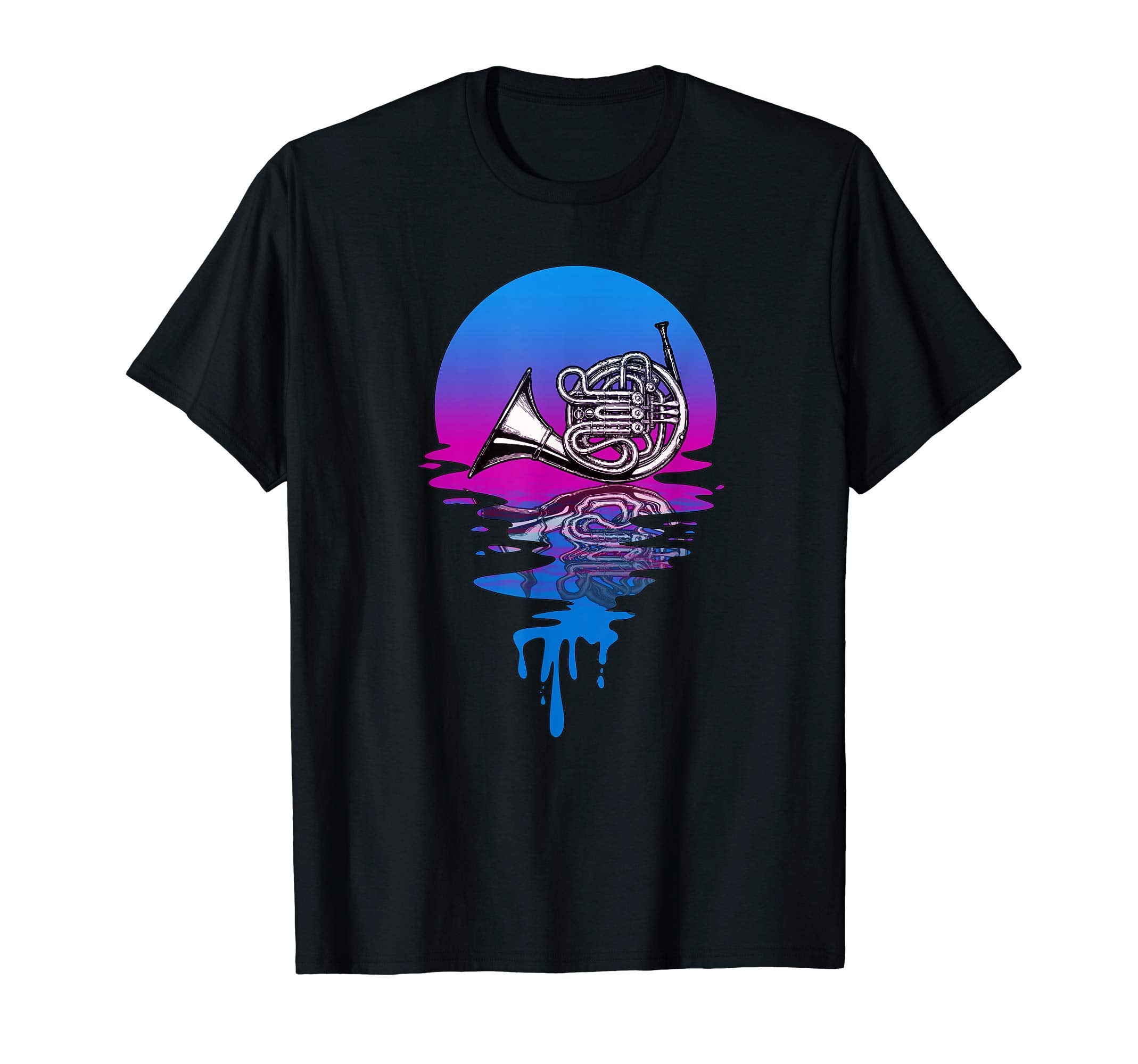 Sunset French Horn T-Shirt - Graphic Print for Adults - T-Shirt, Sweatshirt, Hoodie