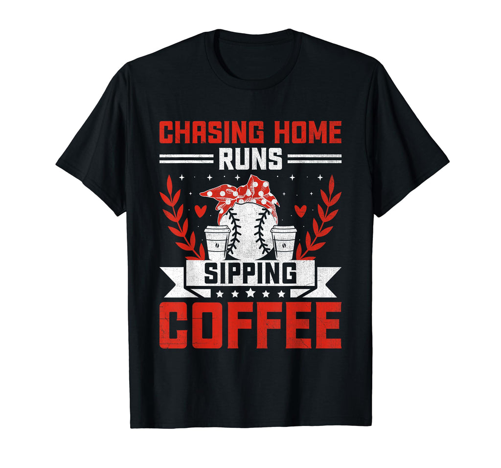 Softball Baseball Mom Player Coffee T-Shirt - Aesthetic Graphic for Adults - T-Shirt, Sweatshirt, Hoodie
