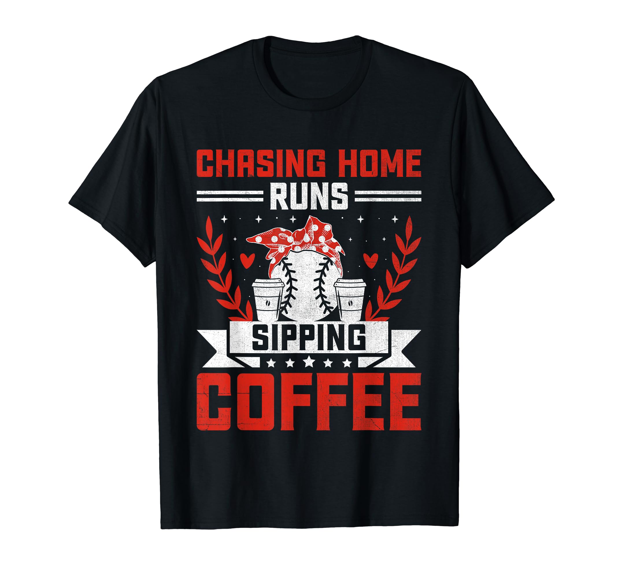 Softball Baseball Mom Player Coffee T-Shirt - Aesthetic Graphic for Adults - T-Shirt, Sweatshirt, Hoodie