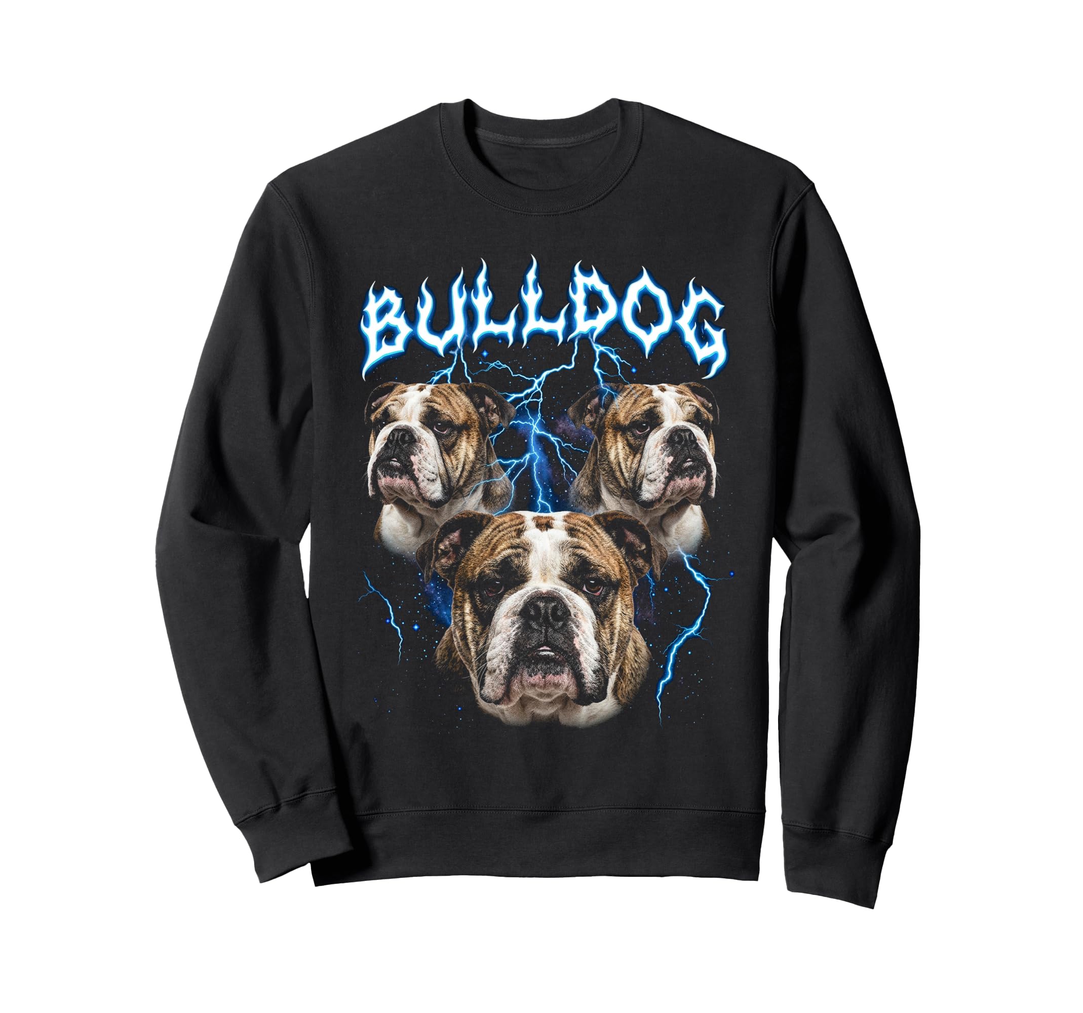 Bulldog 90S Heavy Metal Dog Lover Sweatshirt - Custom Art Print Men Women - T-Shirt, Sweatshirt, Hoodie