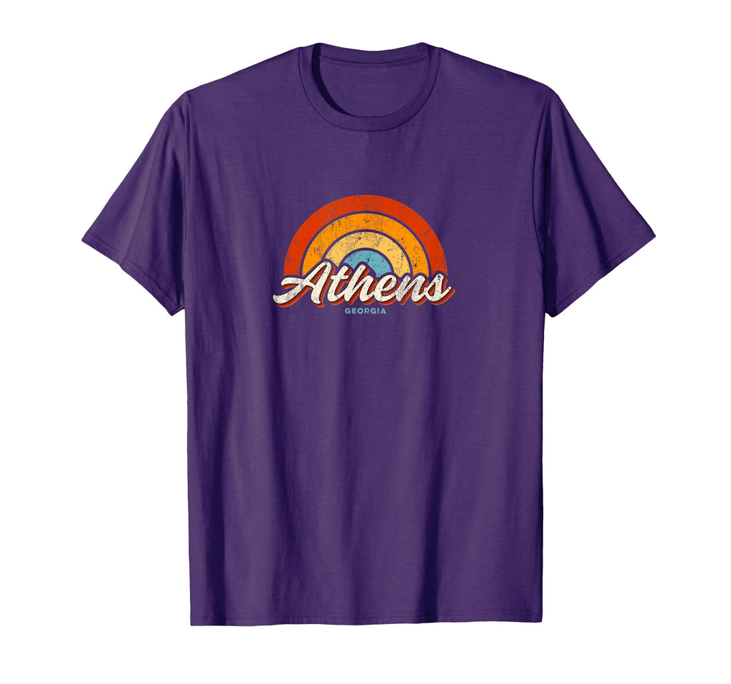 Athens Georgia Ga Rainbow 70S T-Shirt - Minimalist Print Unisex - T-Shirt, Sweatshirt, Hoodie