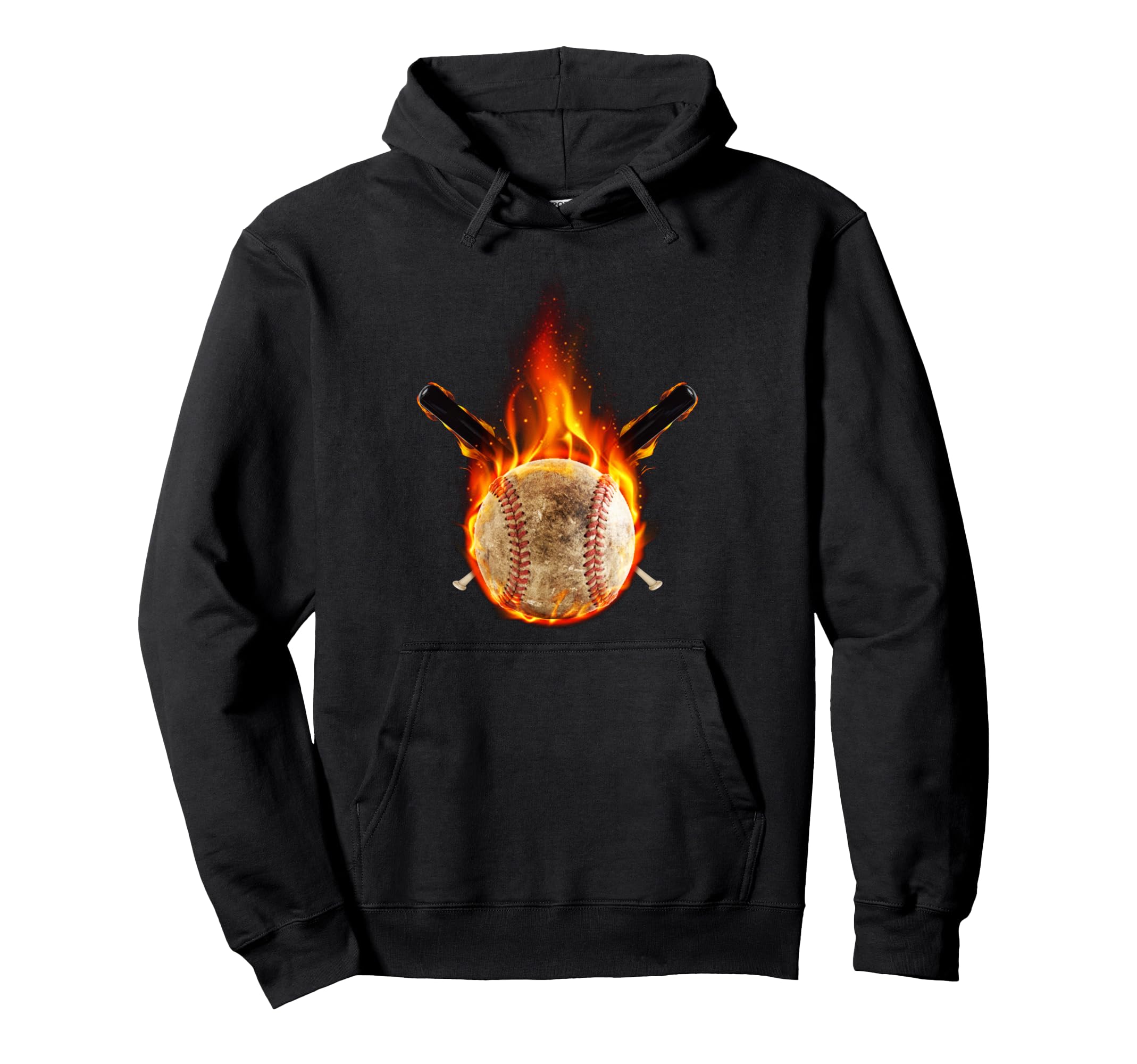 Fire Flame Baseball Bat Burning Hoodie - Aesthetic Graphic Men Women - T-Shirt, Sweatshirt, Hoodie