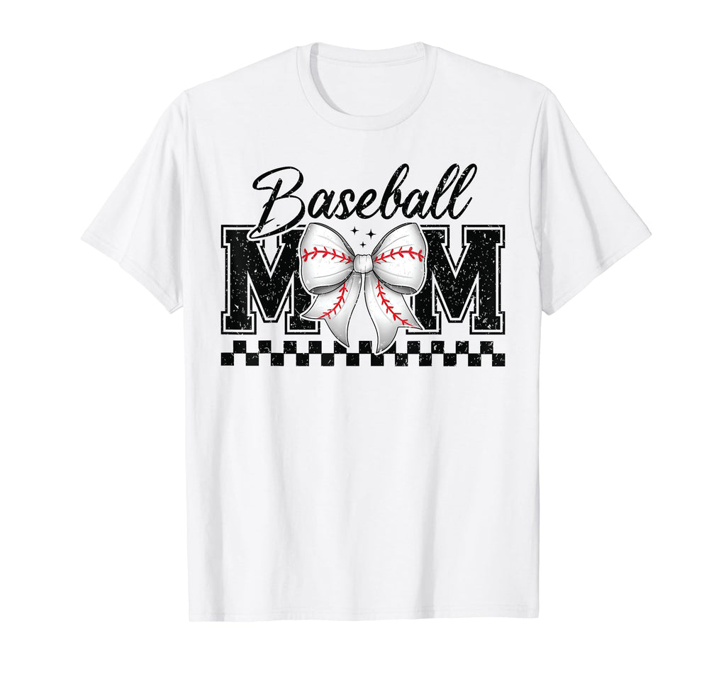 Coquette Baseball Mom Mama Bow T-Shirt - Casual Everyday Wear Men Women - T-Shirt, Sweatshirt, Hoodie