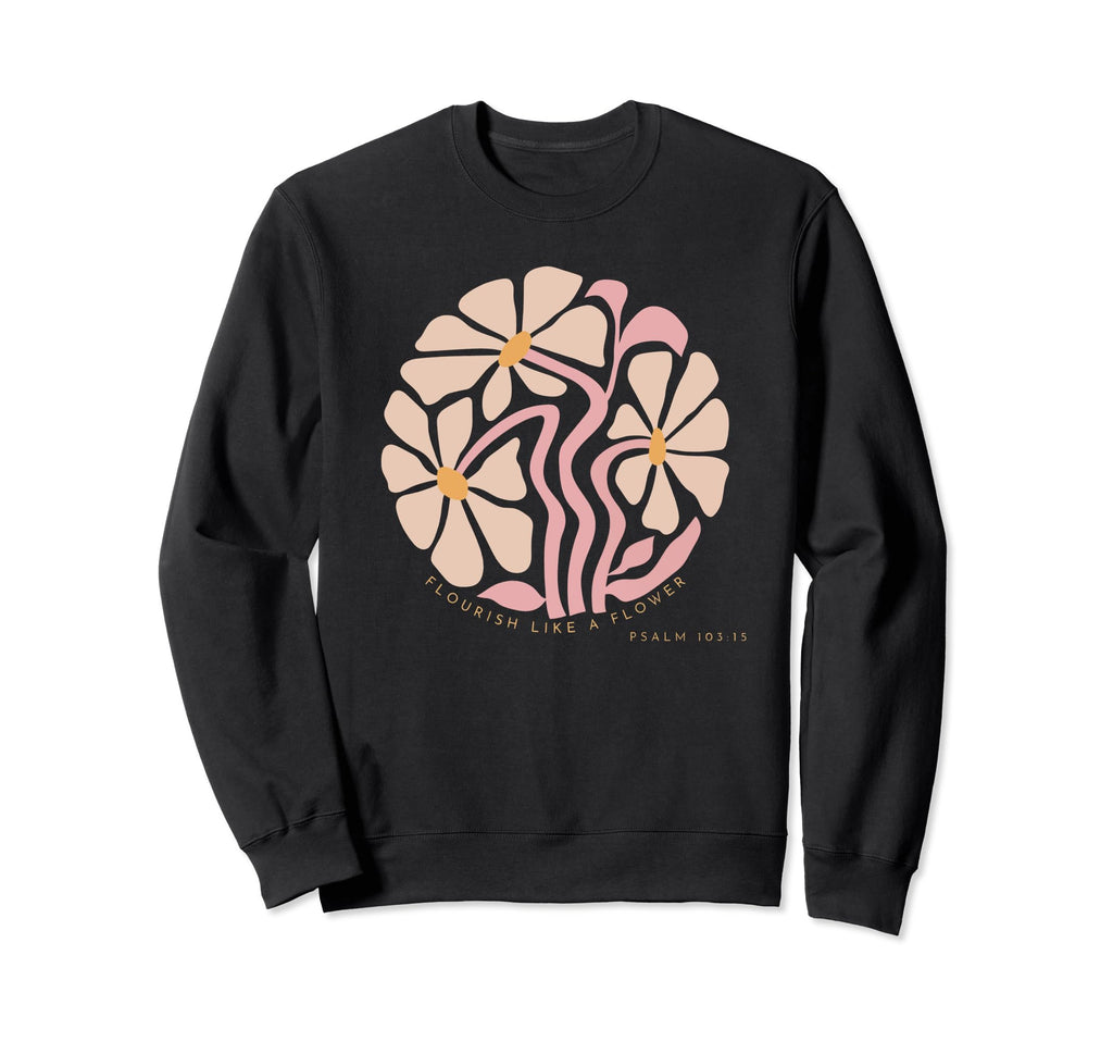 Flourish Like Flower Boho Sweatshirt - Minimalist Print Men Women - T-Shirt, Sweatshirt, Hoodie