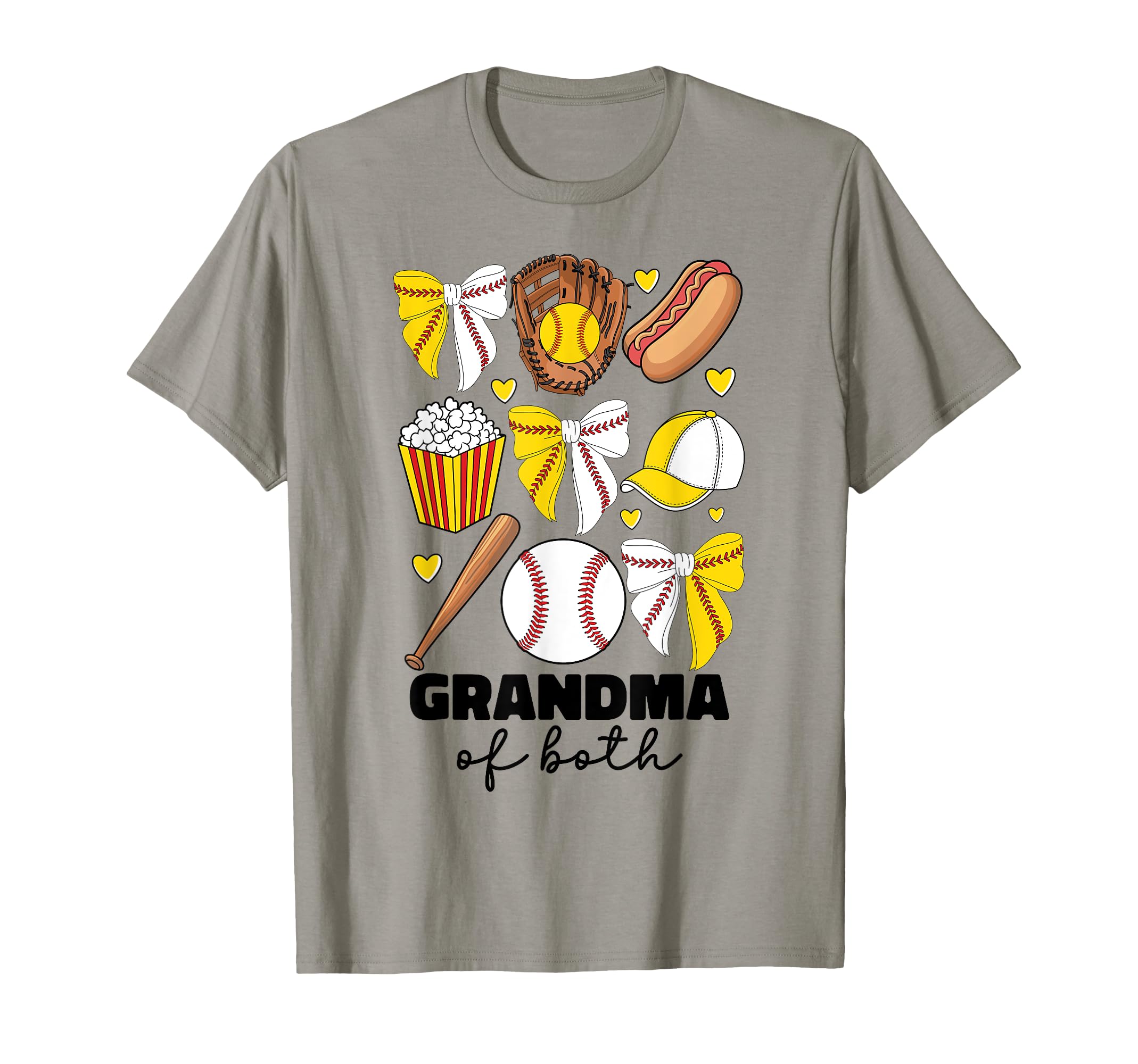 Grandma Both Baseball And Softball T-Shirt - Aesthetic Graphic for Adults - T-Shirt, Sweatshirt, Hoodie
