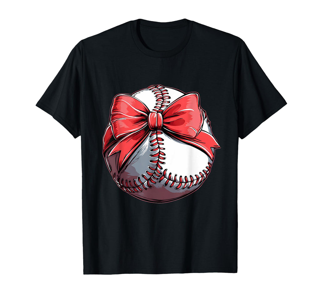 Baseball Coquette Bow Baseball Mom T-Shirt - Custom Art Print Men Women - T-Shirt, Sweatshirt, Hoodie