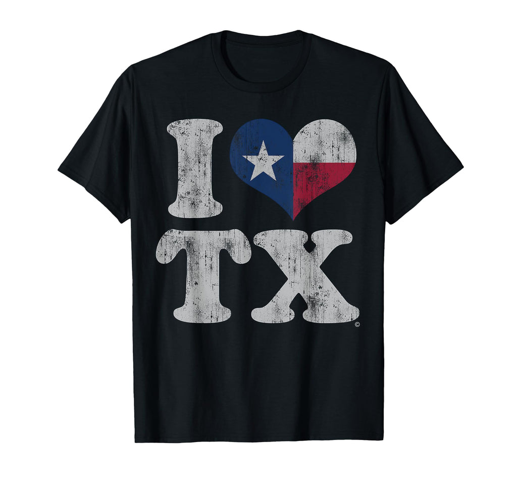 I Love Texas Tx Flag Distressed T-Shirt - Novelty Apparel Men Women - T-Shirt, Sweatshirt, Hoodie