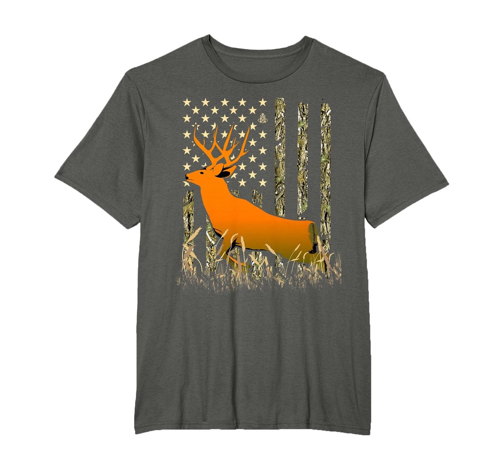 Mule Deer Hunting Distressed American Flag T-Shirt - Trendy Graphic Unisex - T-Shirt, Sweatshirt, Hoodie