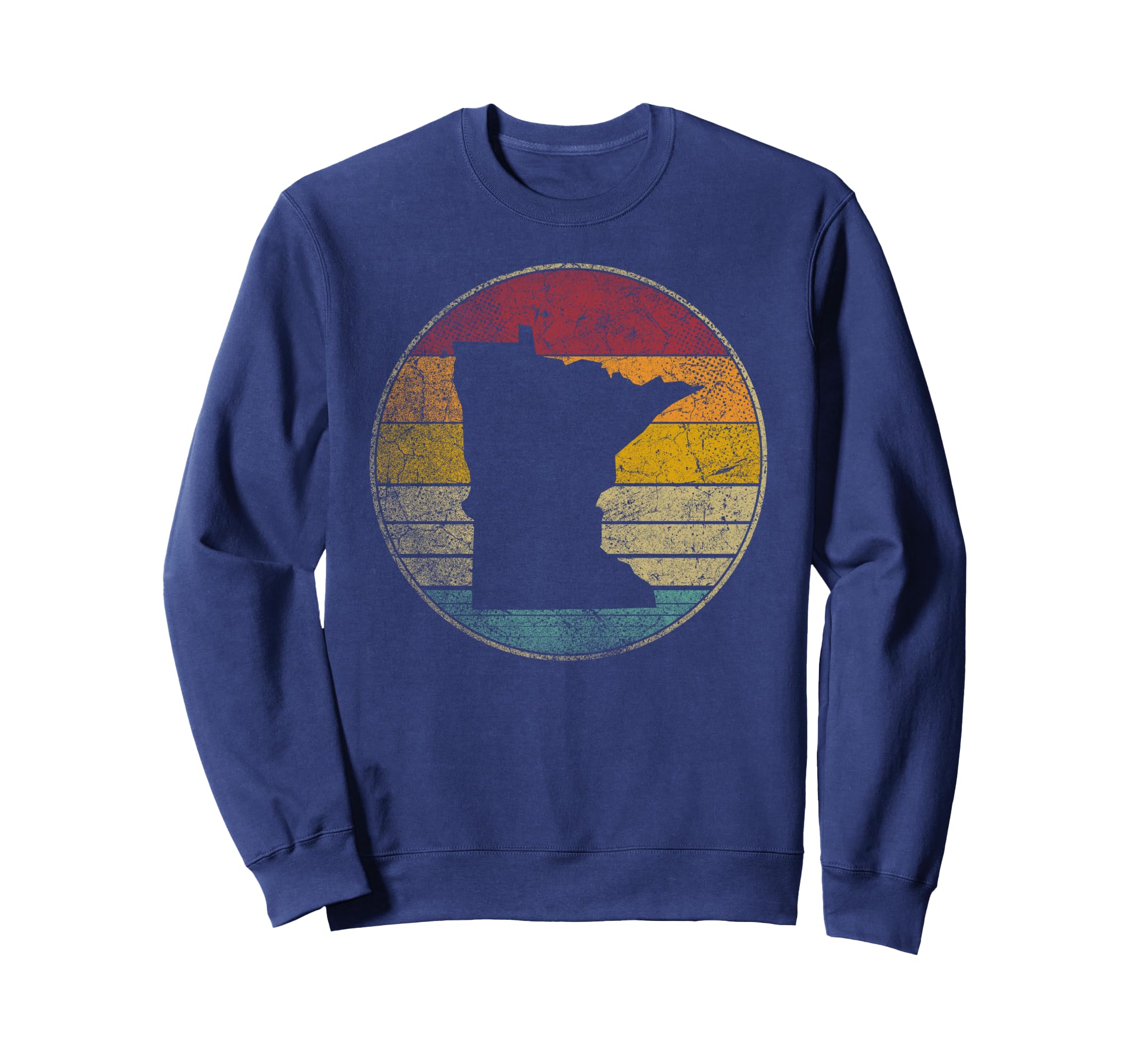 Minnesota Distressed Silhouette State Sweatshirt - Graphic Print Men Women - T-Shirt, Sweatshirt, Hoodie