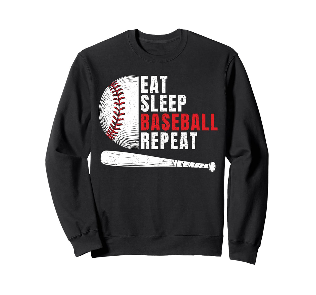 Eat Sleep Baseball Repeat Mens Sweatshirt - Streetwear Style for Adults - T-Shirt, Sweatshirt, Hoodie