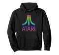 Atari Distressed Mt Fuji Rainbow Logo Hoodie - Novelty Apparel for Adults - T-Shirt, Sweatshirt, Hoodie