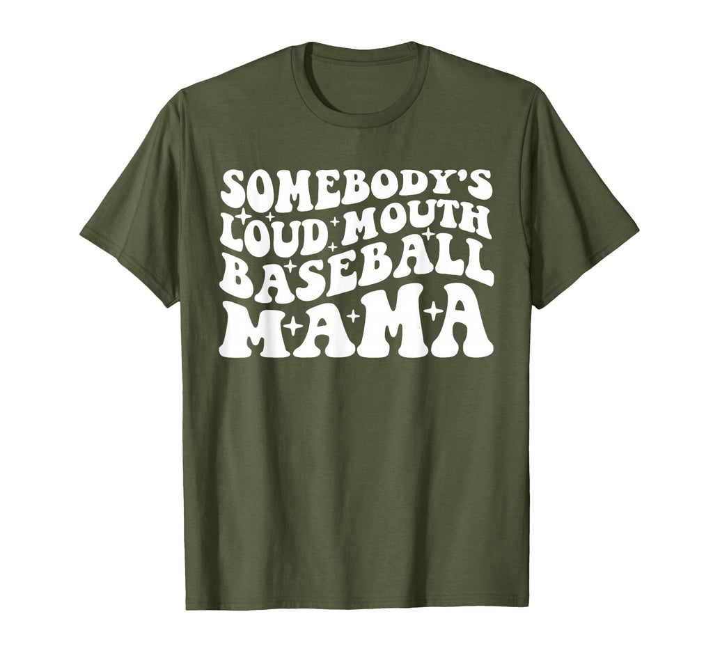 Somebodys Loud Mouth Baseball Mama Funny T-Shirt - Minimalist Print Unisex - T-Shirt, Sweatshirt, Hoodie