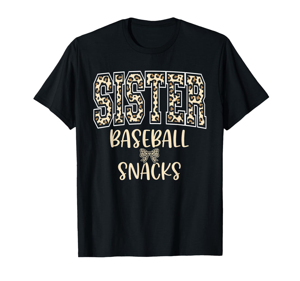 Sister Baseball Snacks Leopard Fan T-Shirt - Aesthetic Graphic Men Women - T-Shirt, Sweatshirt, Hoodie