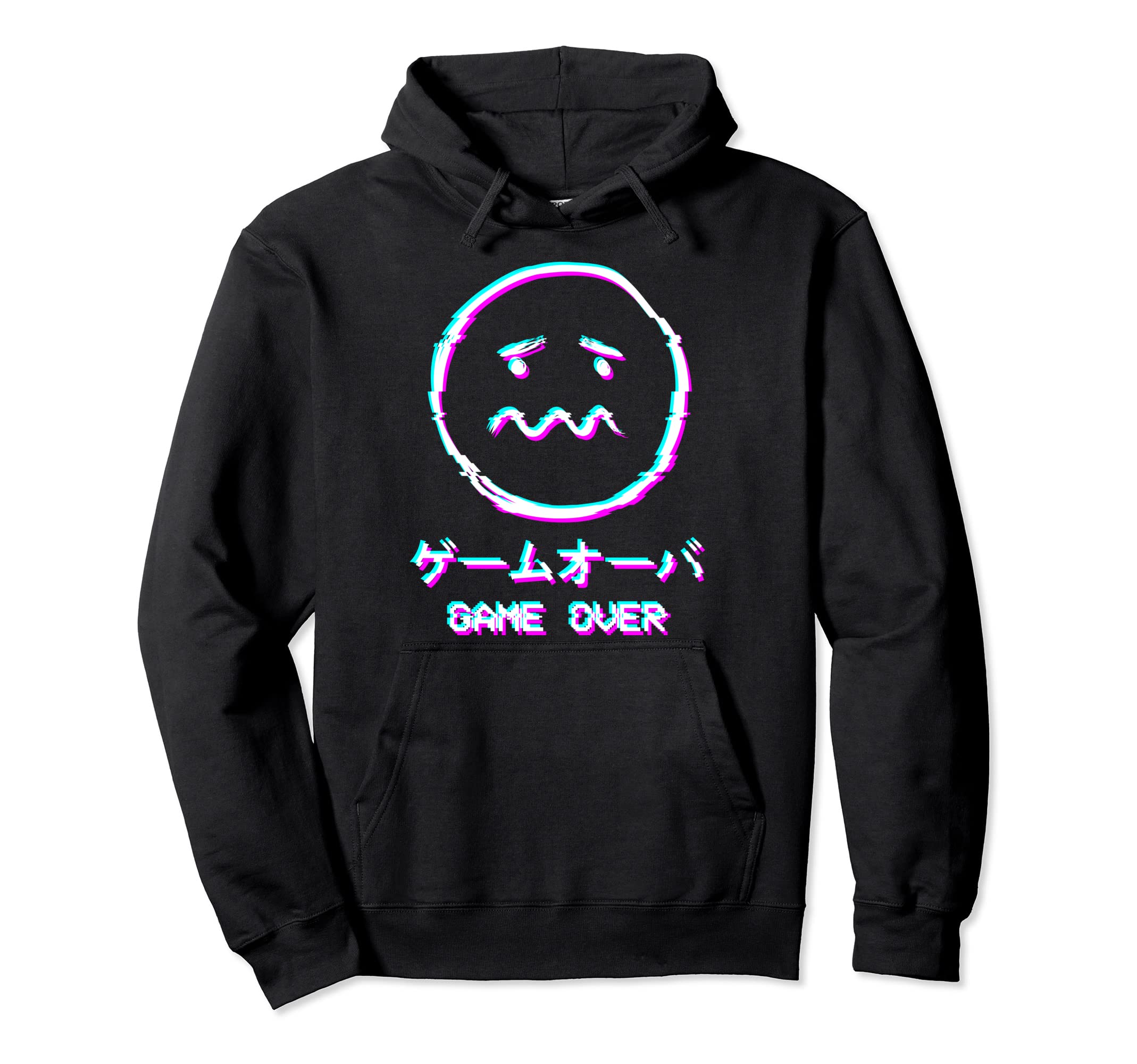 Vaporwave Aesthetic Sad Face Harajuku Hoodie - Minimalist Print for Adults - T-Shirt, Sweatshirt, Hoodie
