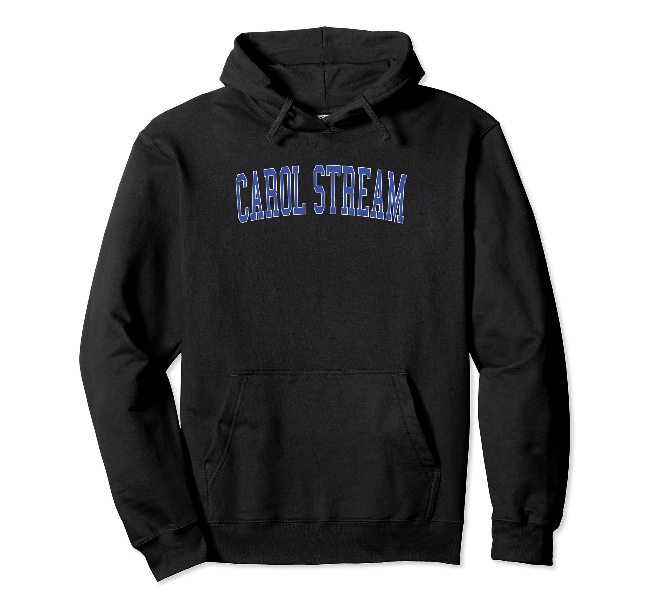 Carol Stream Il Distressed Blue Varsity Hoodie - Trendy Graphic Men Women - T-Shirt, Sweatshirt, Hoodie